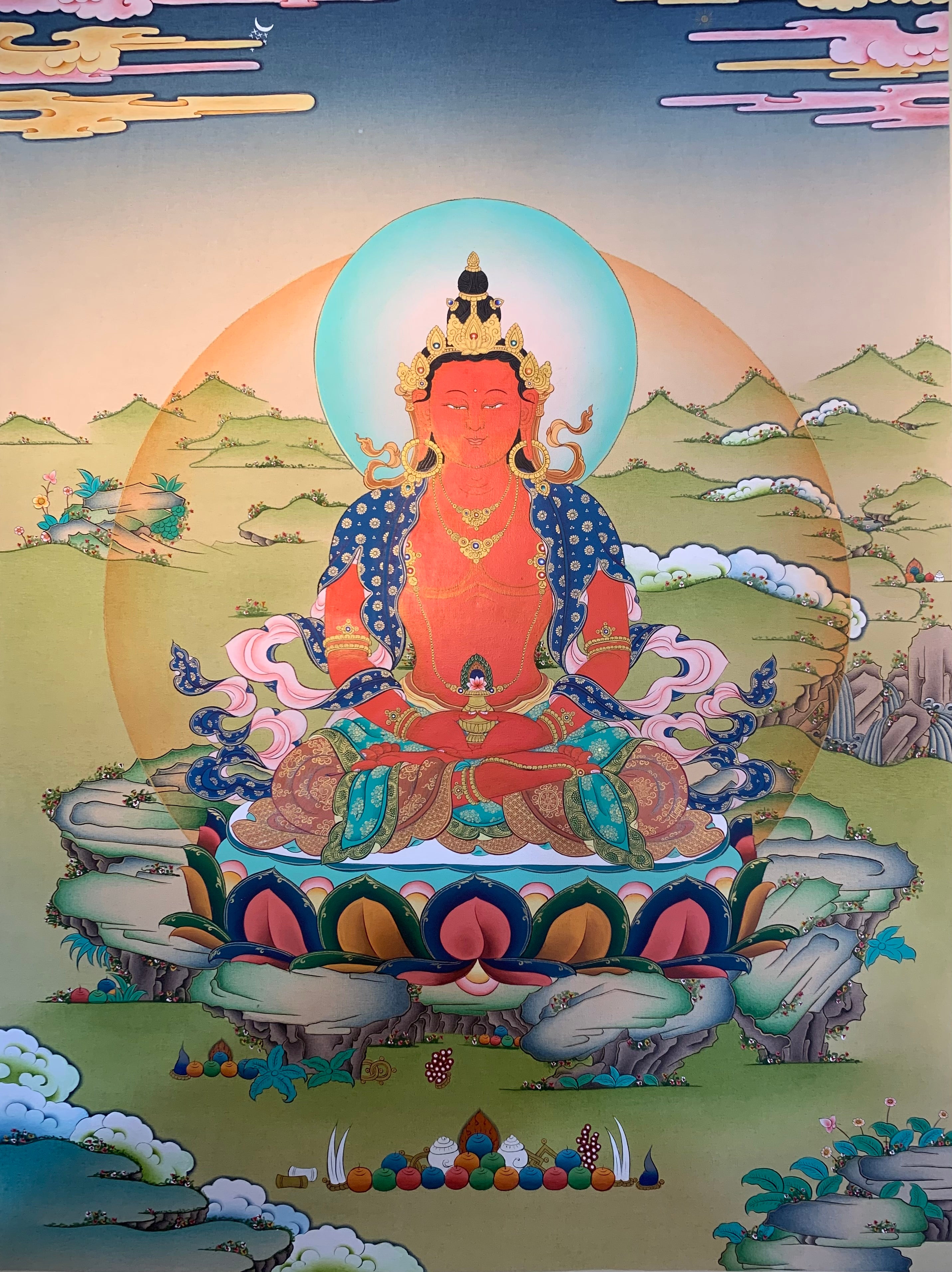 Amitayus Buddha Thangka Painting 60*45