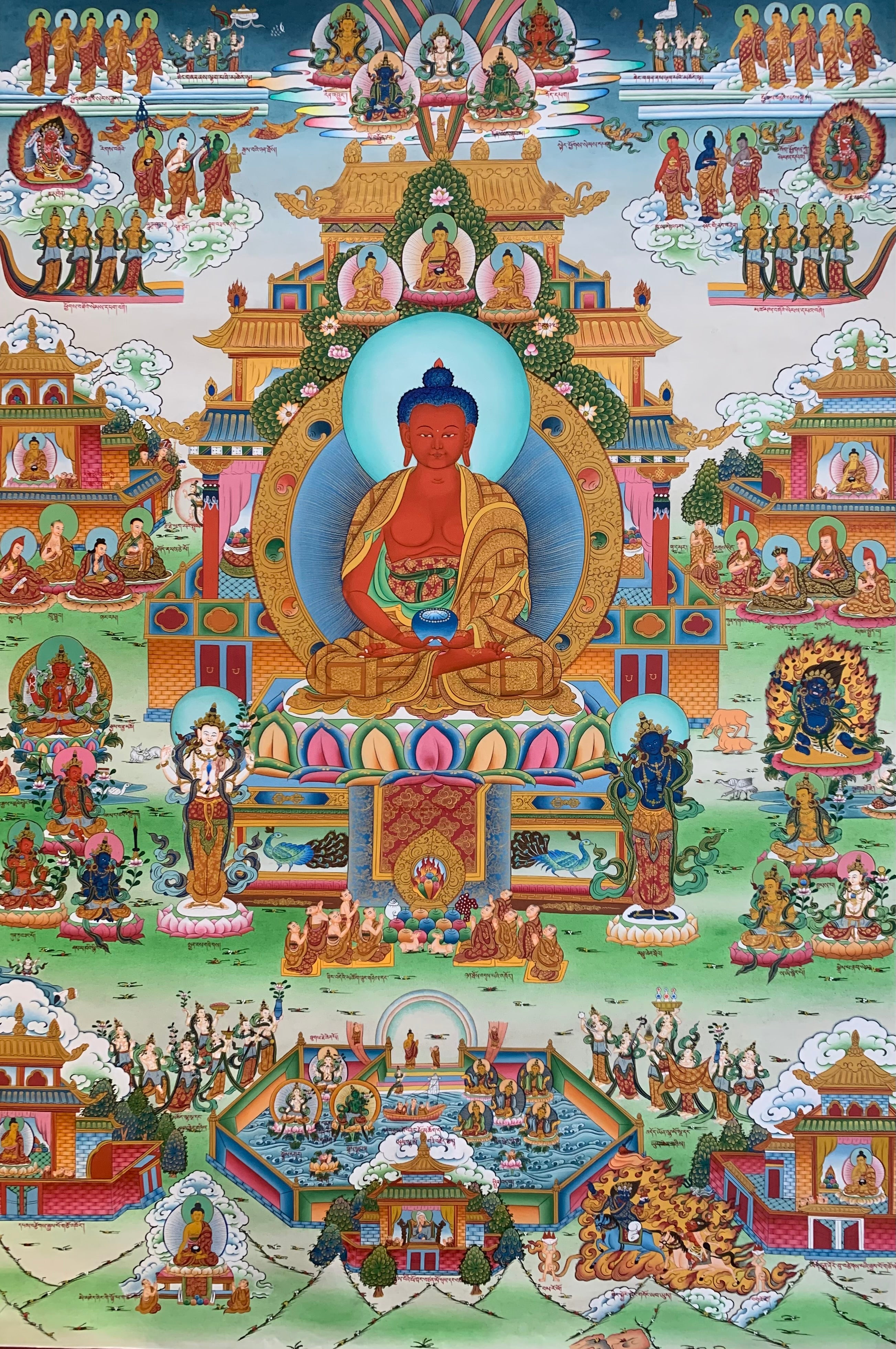 Amitabha Buddha Thangka Painting 100*69