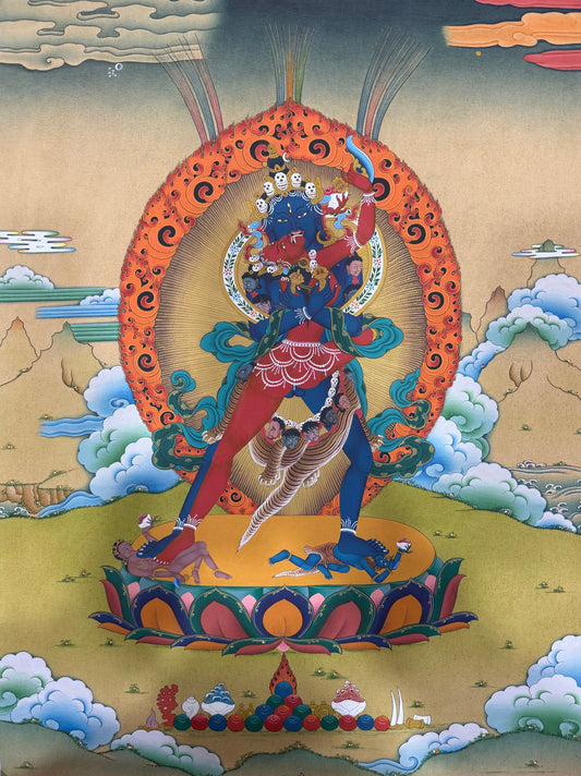 Wrathful Deity Chakrasamvara Thangka Painting 60*45