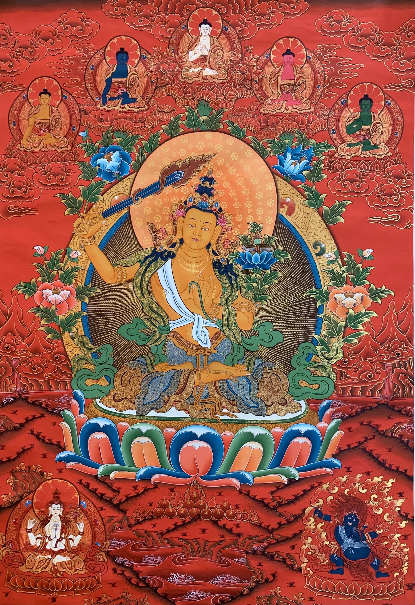 Manjushri Thangka Painting 90*64