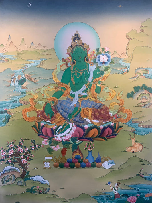 Green Tara Thangka Painting 60*45