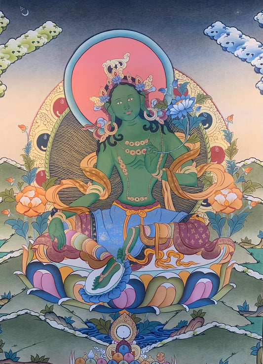 Green Tara Thangka Painting 50*40
