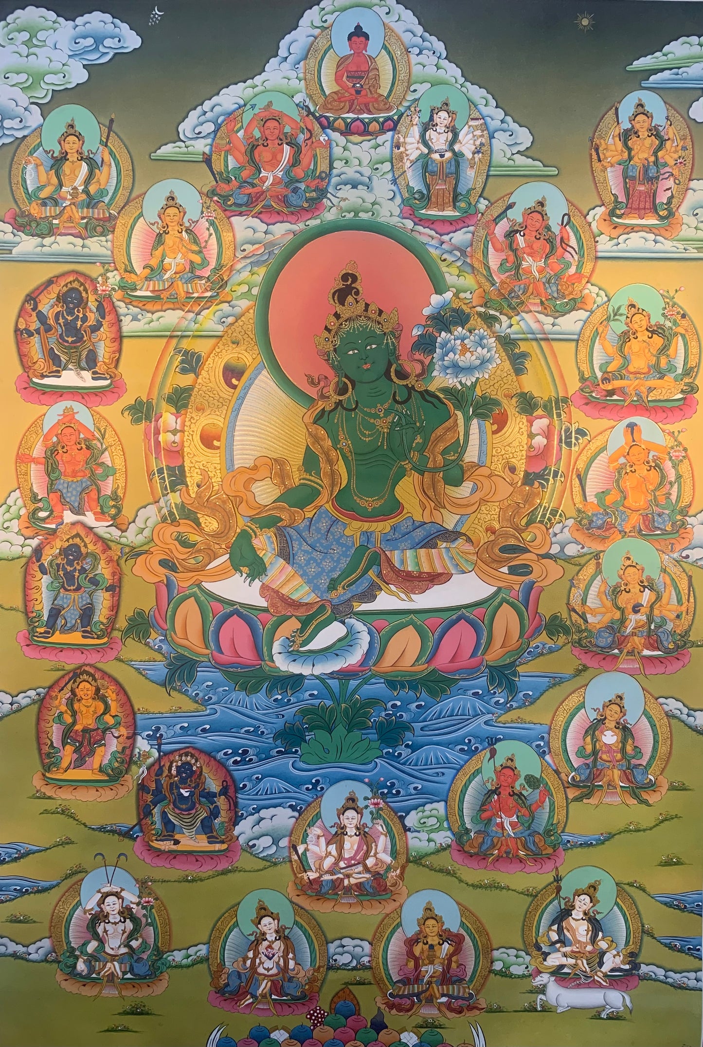 21 Taras - Green Tara Thangka Painting 60*45