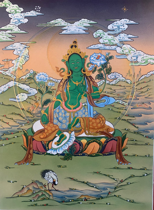 Green Tara Thangka Painting 40*30