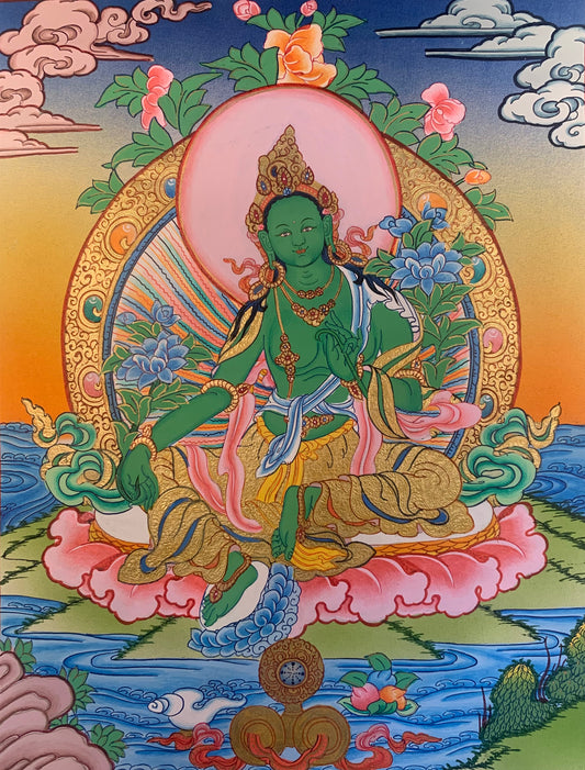 Green Tara Thangka Painting 40*30