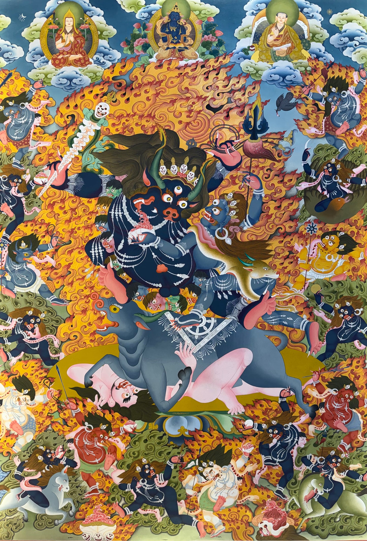 Wrathful Deity Tsogel Yamantaka Thangka Painting 120*80