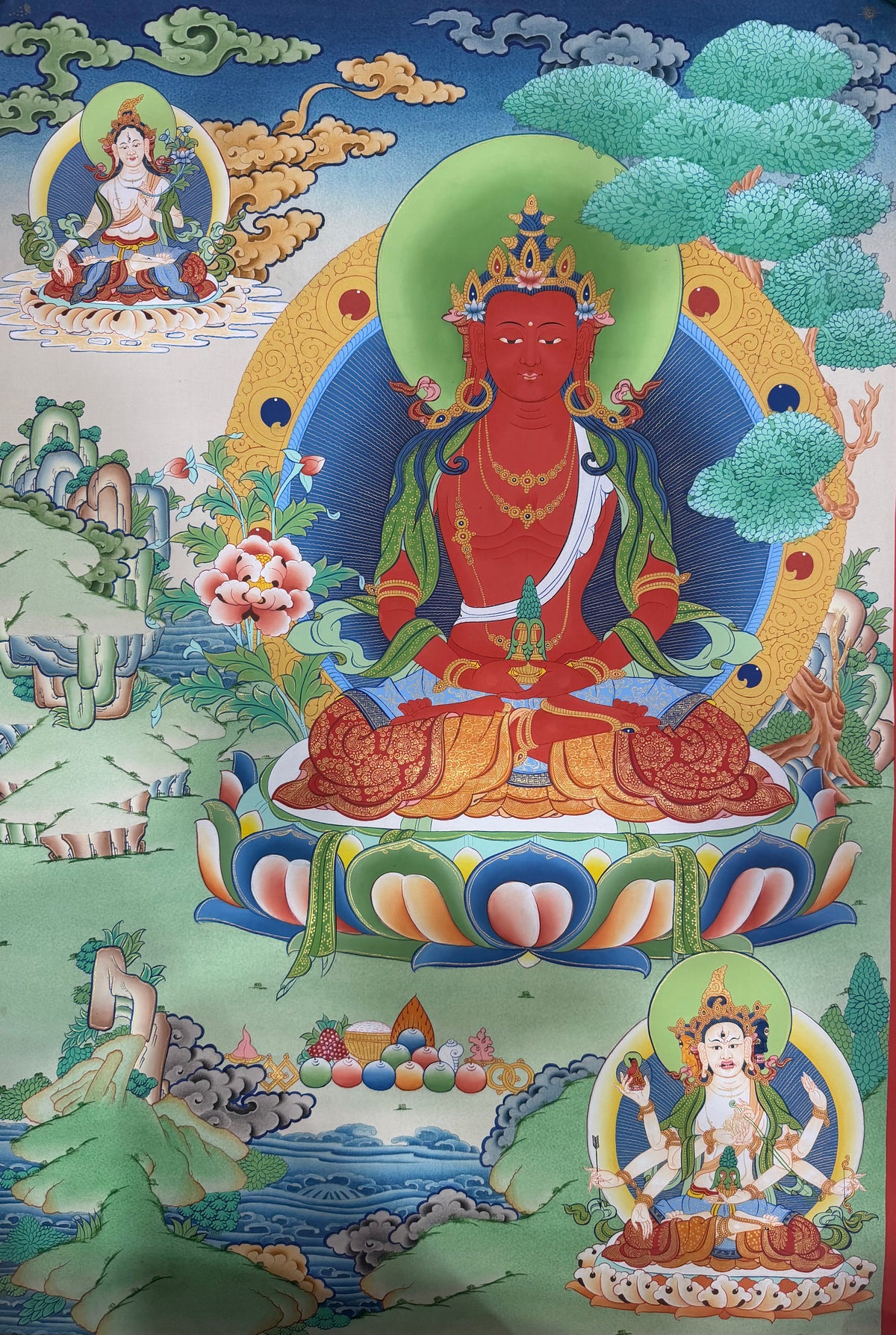 Amitayus Buddha Thangka Painting 75*50