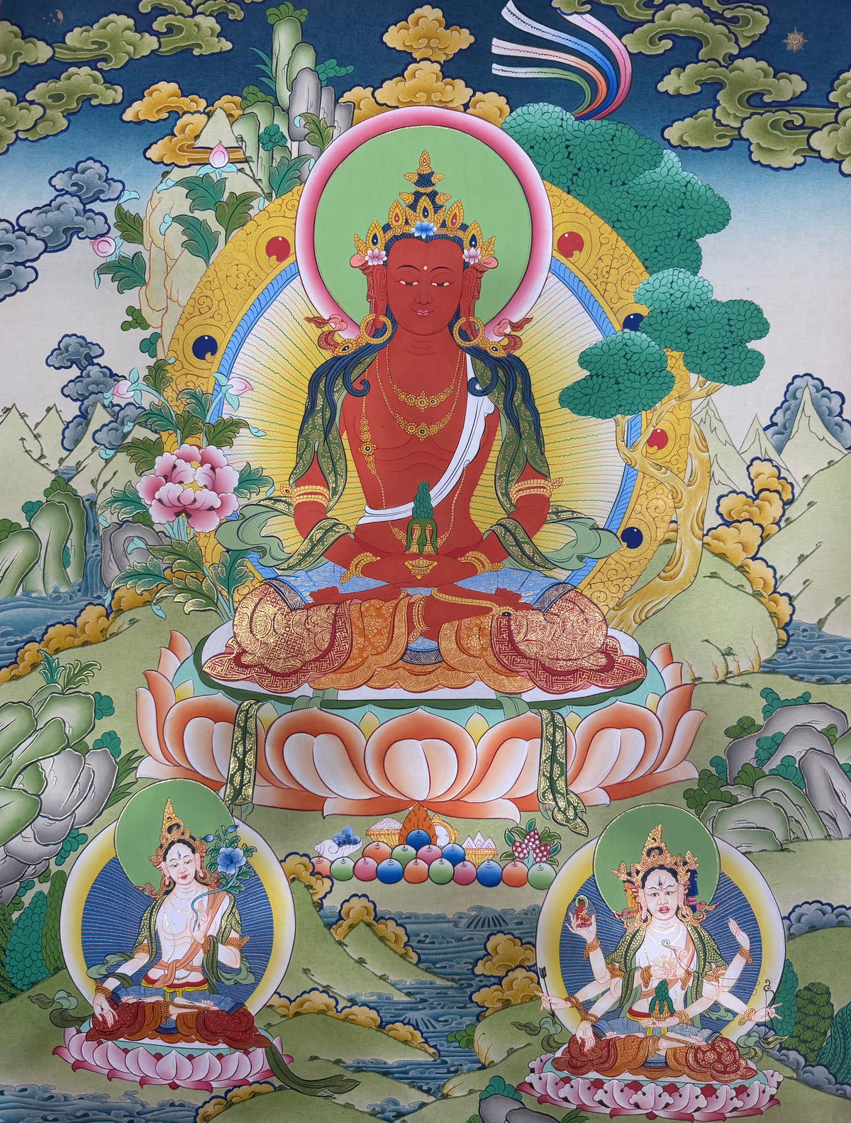 Amitayus Buddha Thangka Painting 60*45