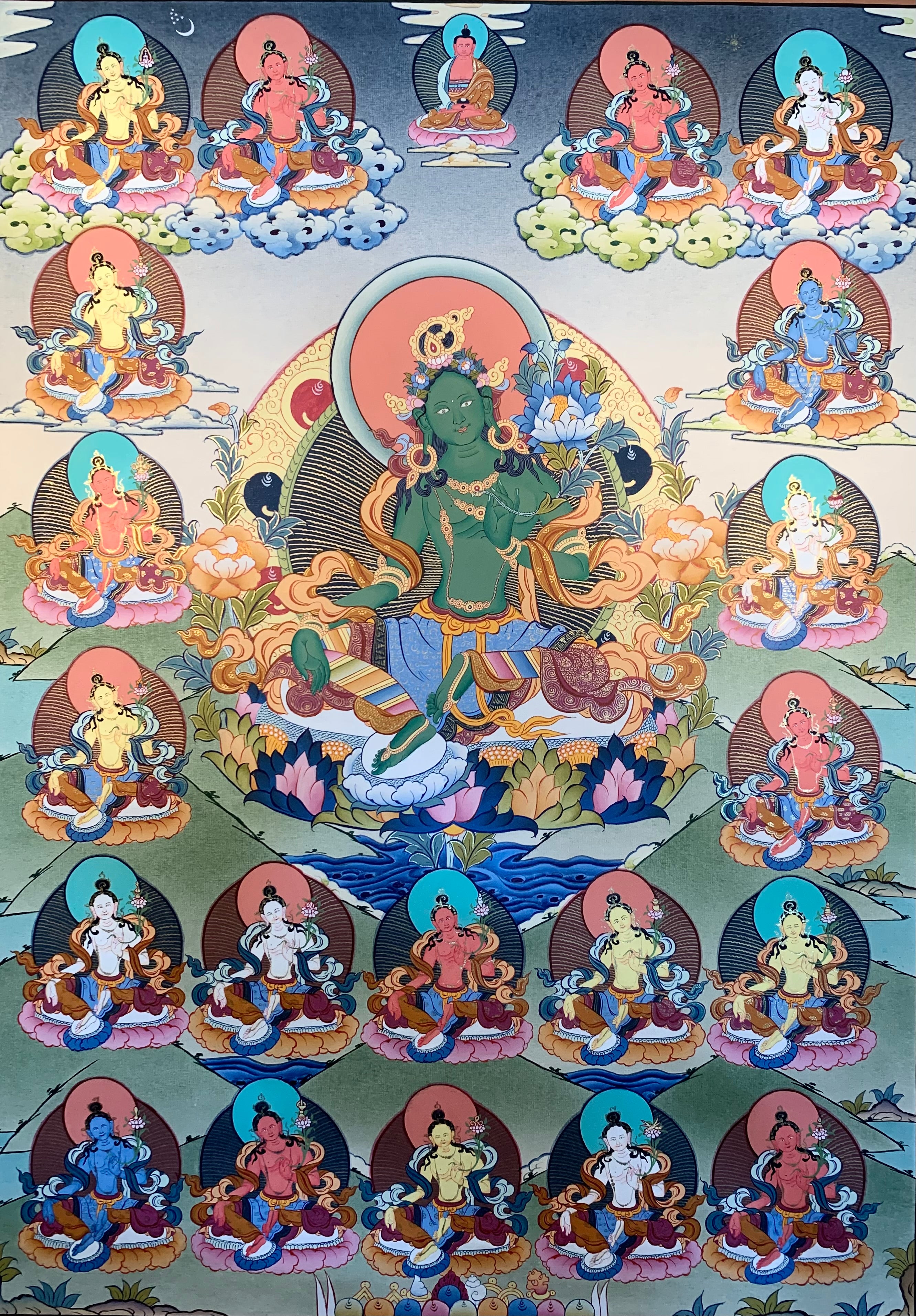 21 Taras - Green Tara Thangka Painting 60*45
