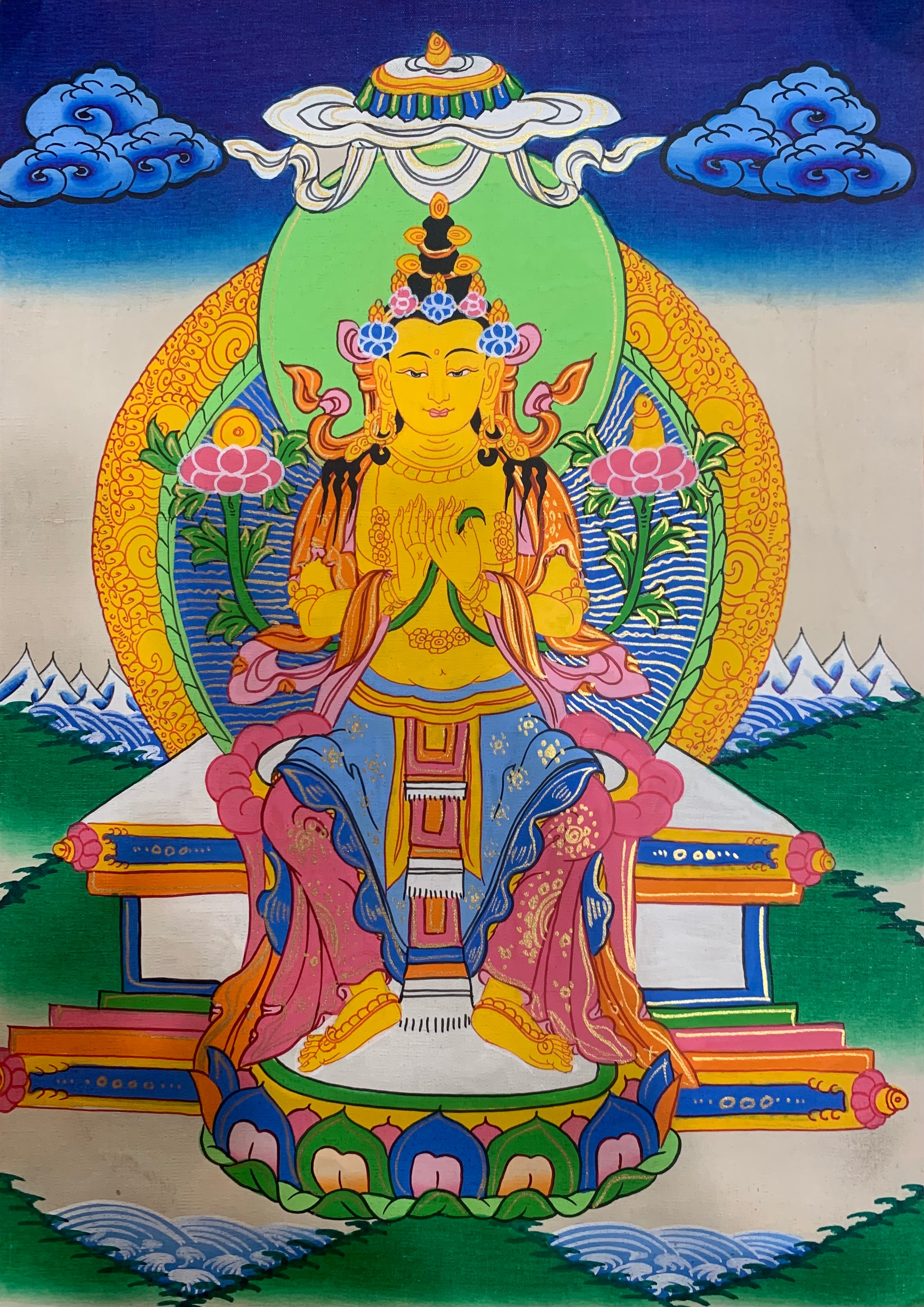 Maitreya Buddha Thangka 페인팅 40 * 30