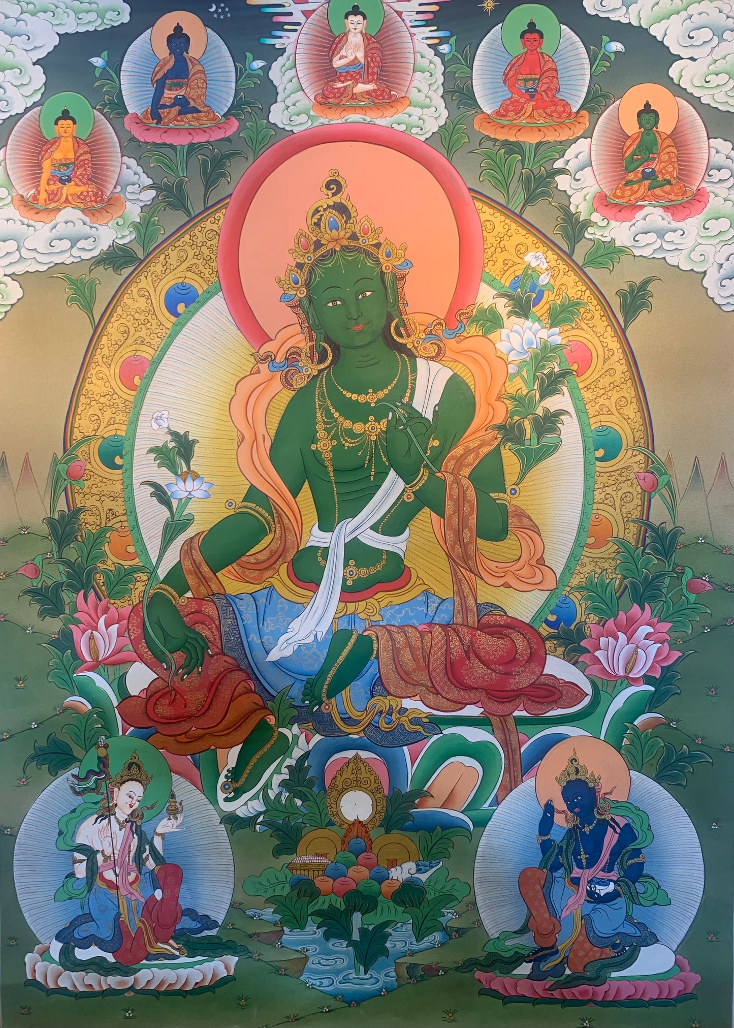 Green Tara Thangka Painting 60*45