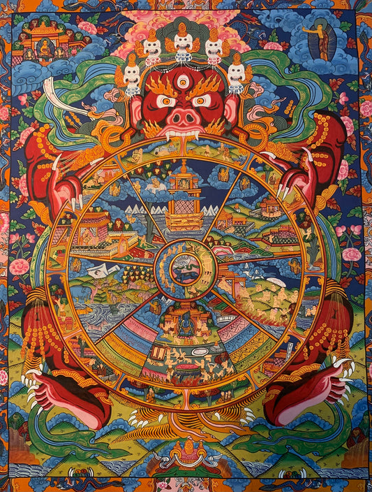 The Wheel of Life Thangka Painting 54*40
