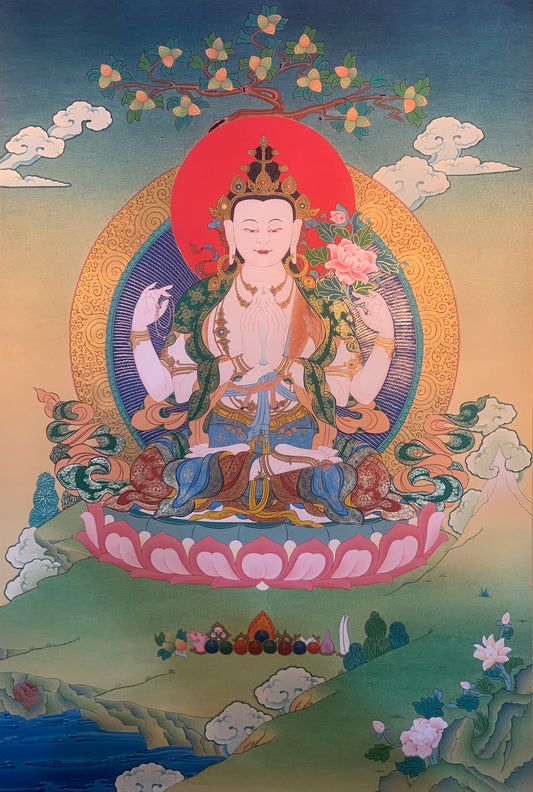 Chenrezig Thangka Painting 60*46