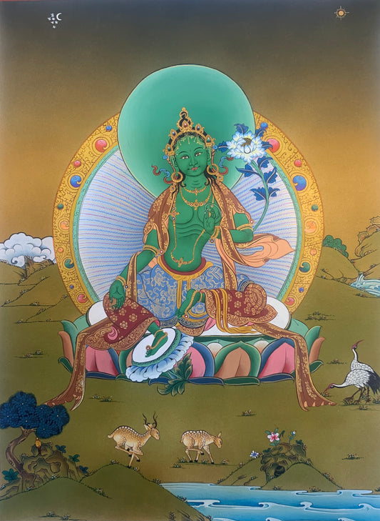 Green Tara Thangka Painting40x30