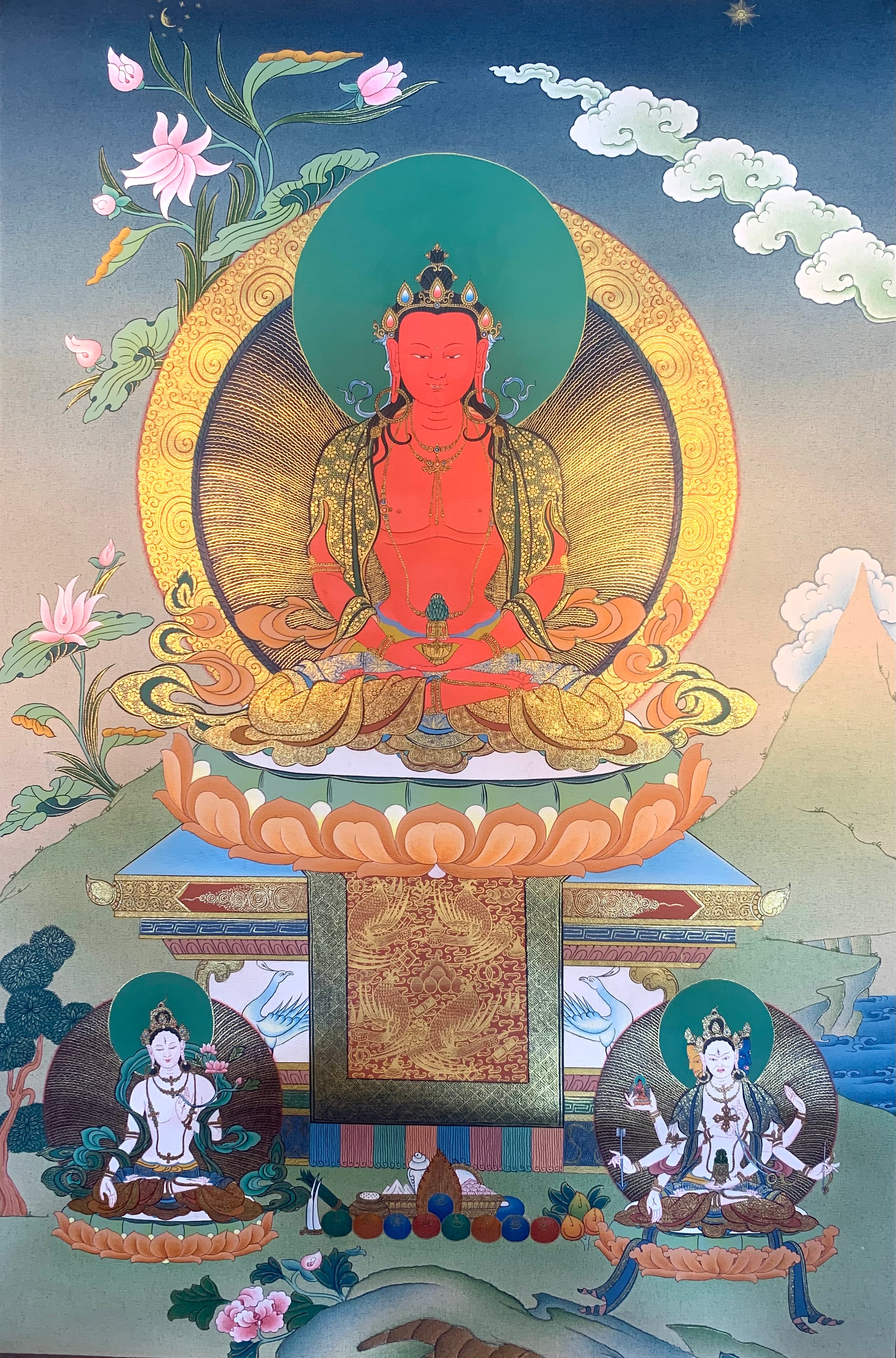 Amitayus Buddha Thangka Painting 60*44
