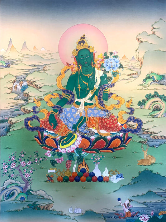 Green Tara Thangka Painting 60*45