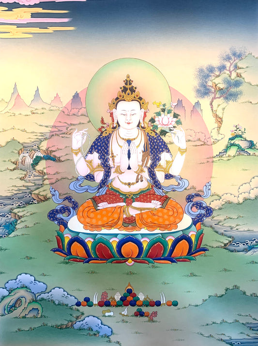 Chenrezig Thangka Painting 60*45