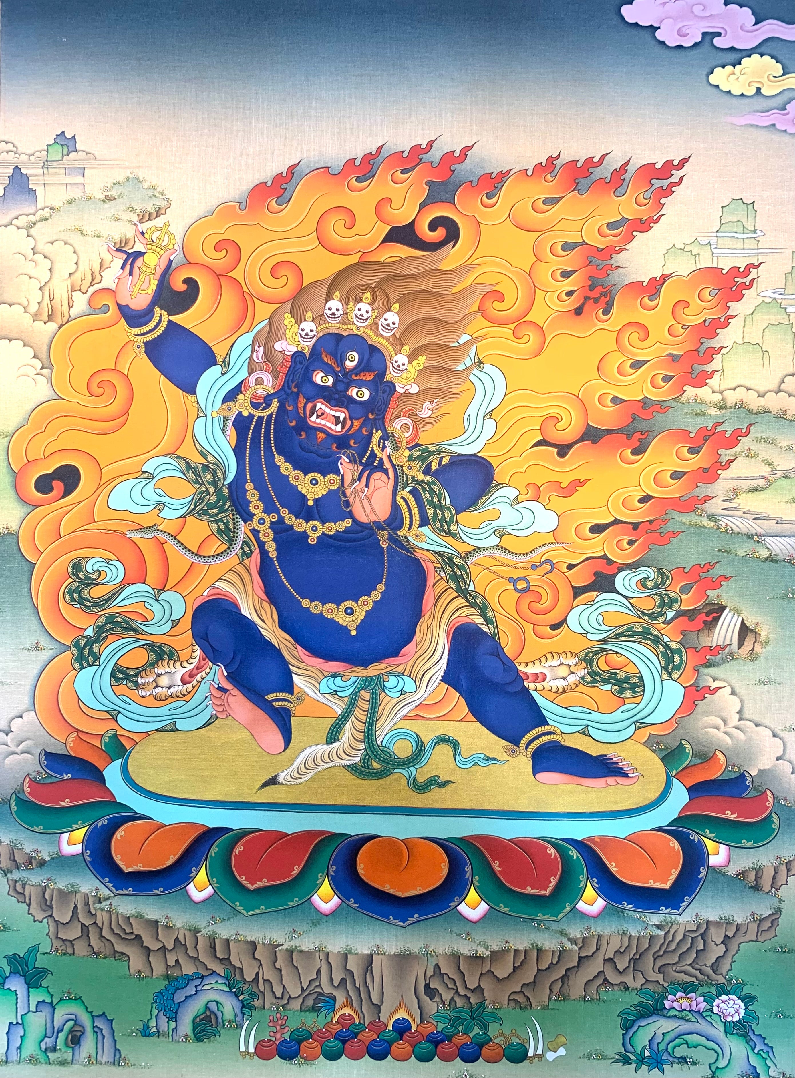 Wrathful Deity Vajrapani Thangka Painting 60*46