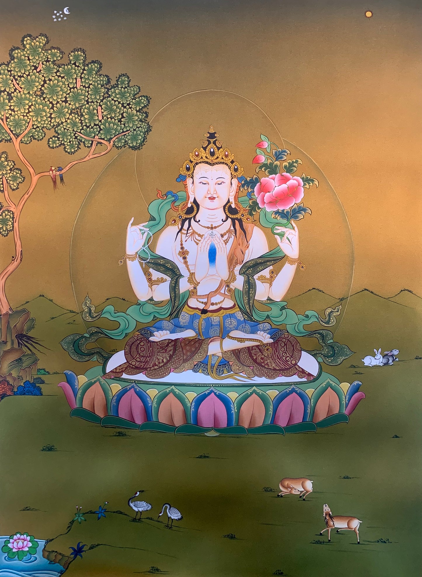 Chenrezig Thangka Painting 60*45