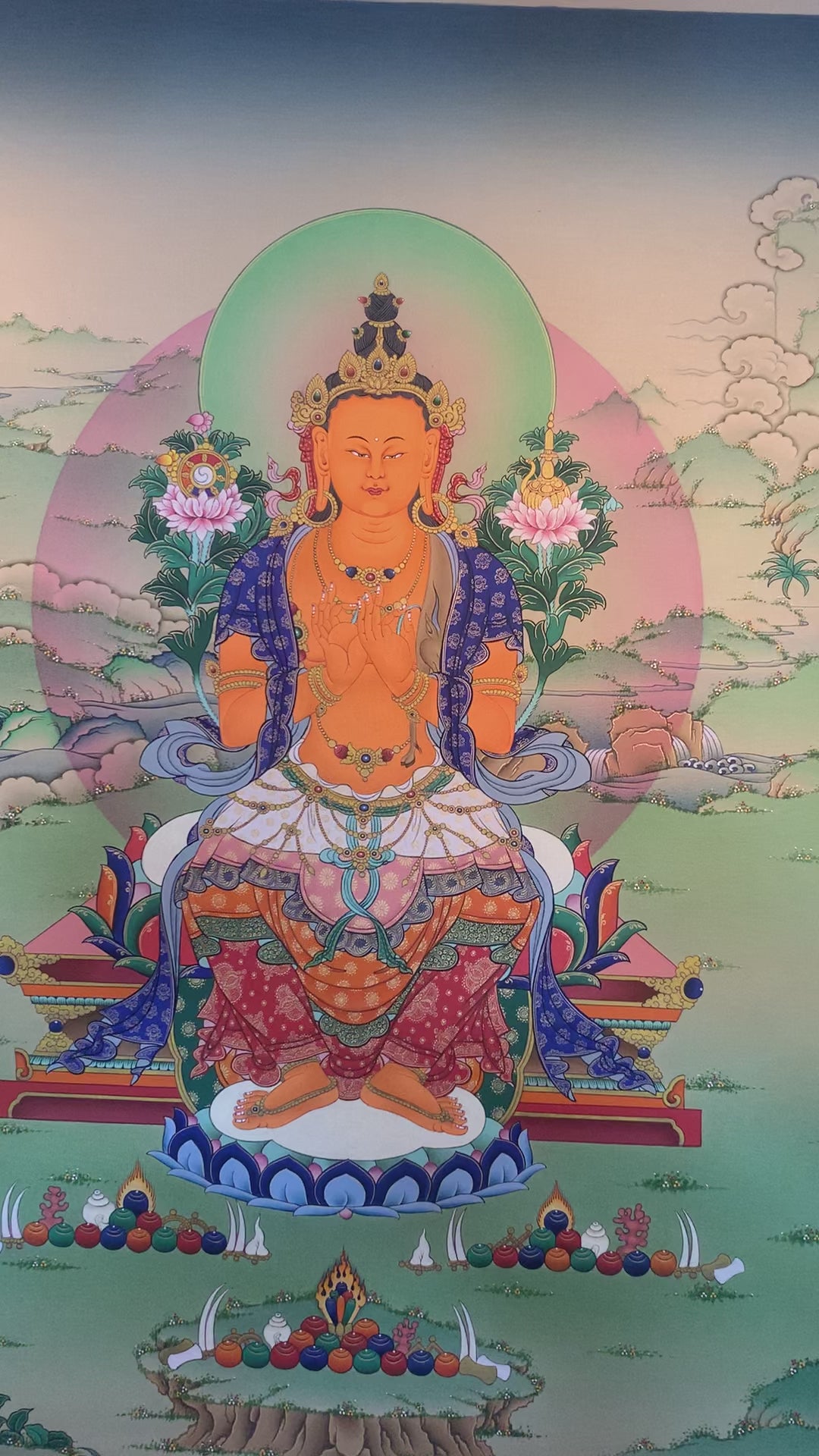 Maitreya Buddha Thangka Painting 60*45