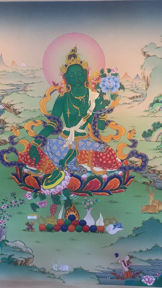 Green Tara Thangka Painting 60*45