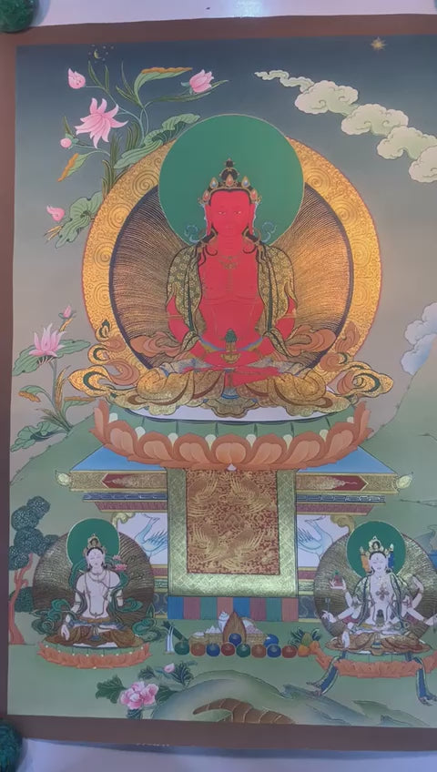 Amitayus Buddha Thangka Painting 60*44