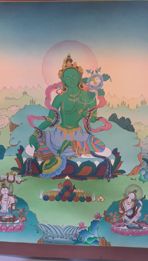 Green Tara Thangka Painting 60*45