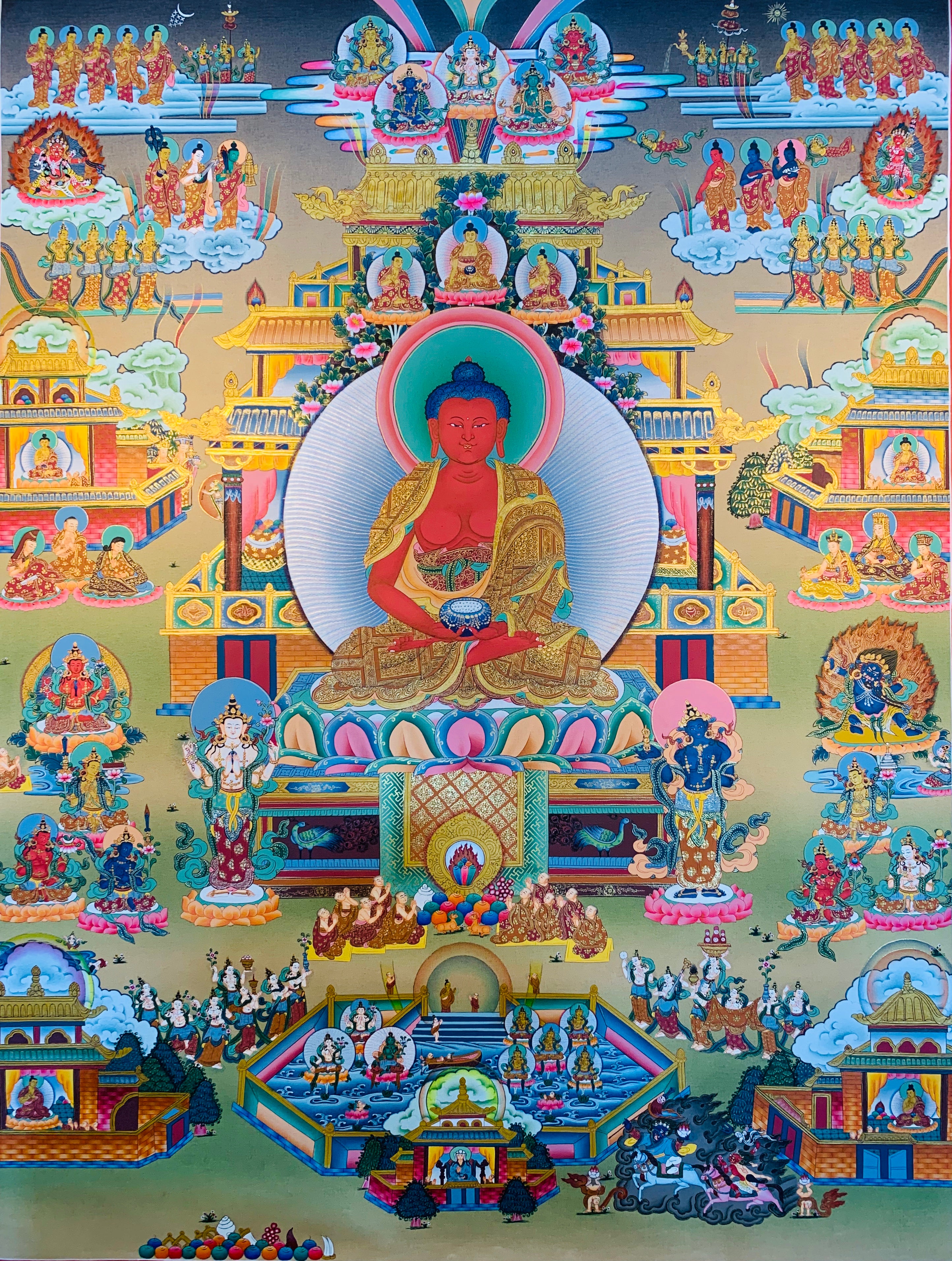 Amitabha Buddha Thangka Painting 67*49