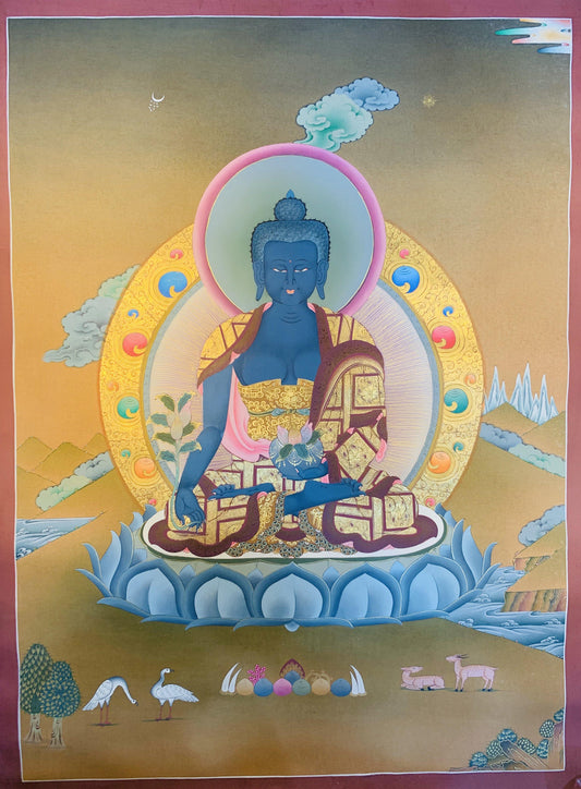 Medicine Buddha Thangka Painting 60*45 - The Thangka