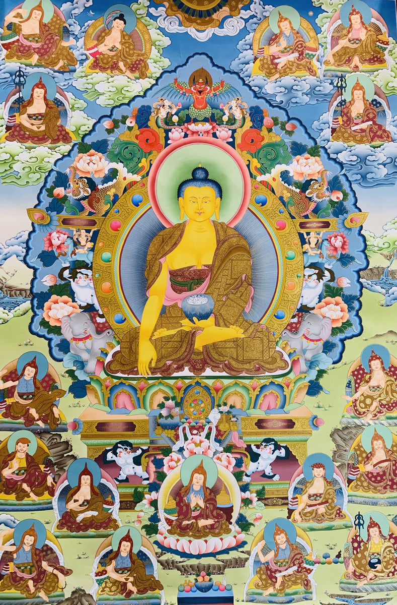 Shakyamuni Buddha and the 17 Great Scholars of Nalanda Monastery ...