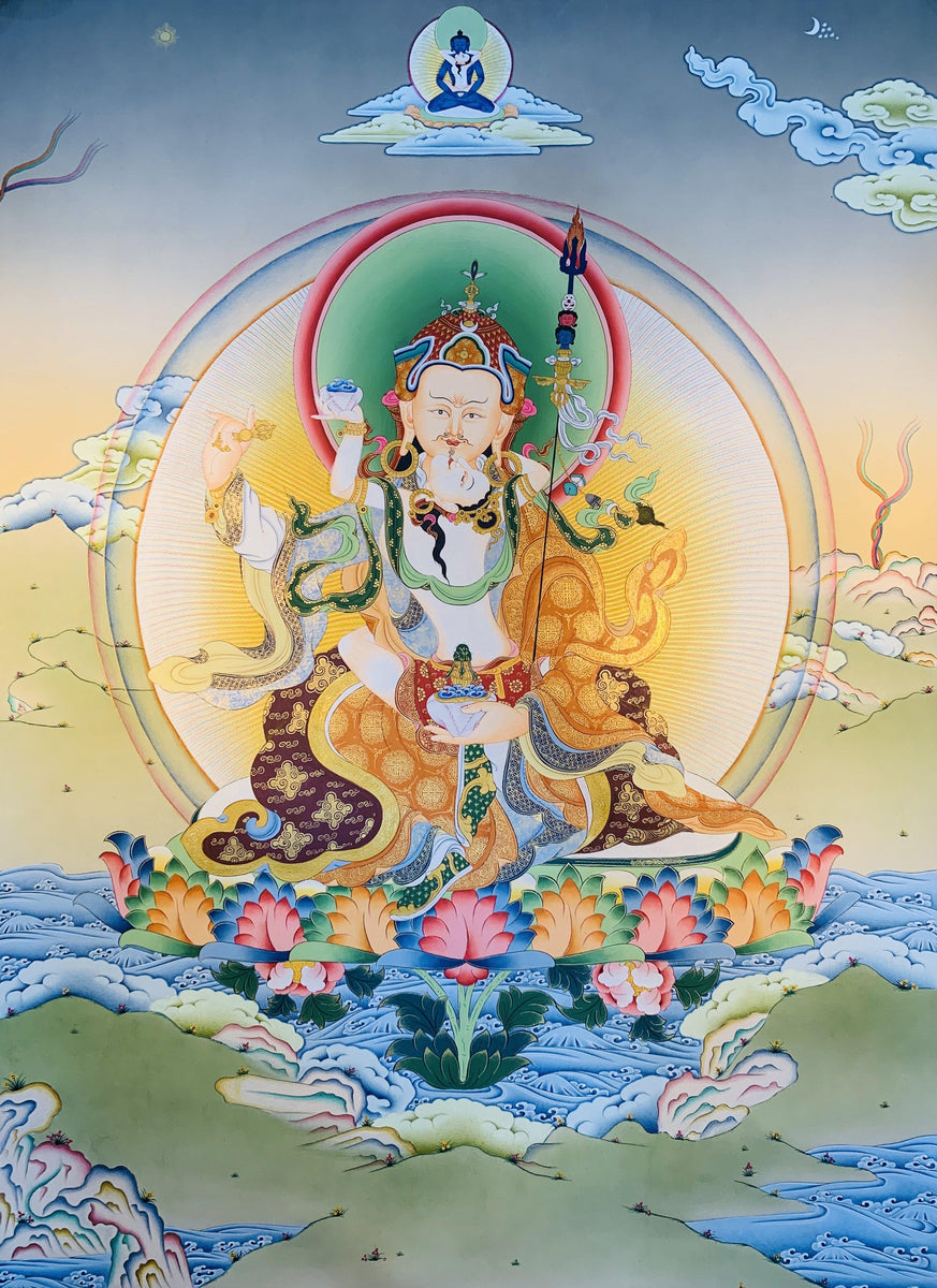 Guru Rinpoche With Consort Thangka Painting 76*55 | The Thangka