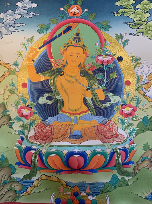 Manjushri Thangka Painting 52*40 - The Thangka