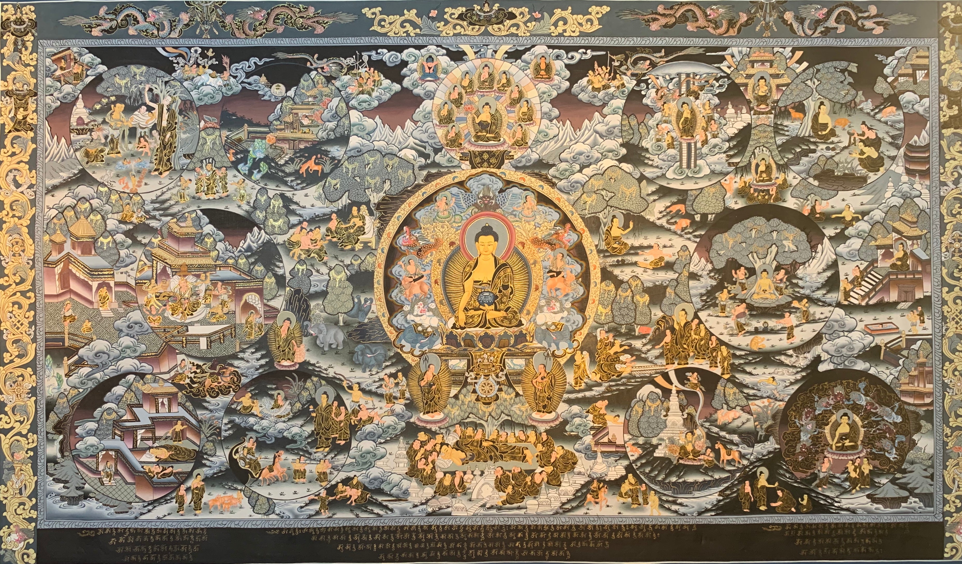 Life of Buddha Thangka 60*96 - The Thangka