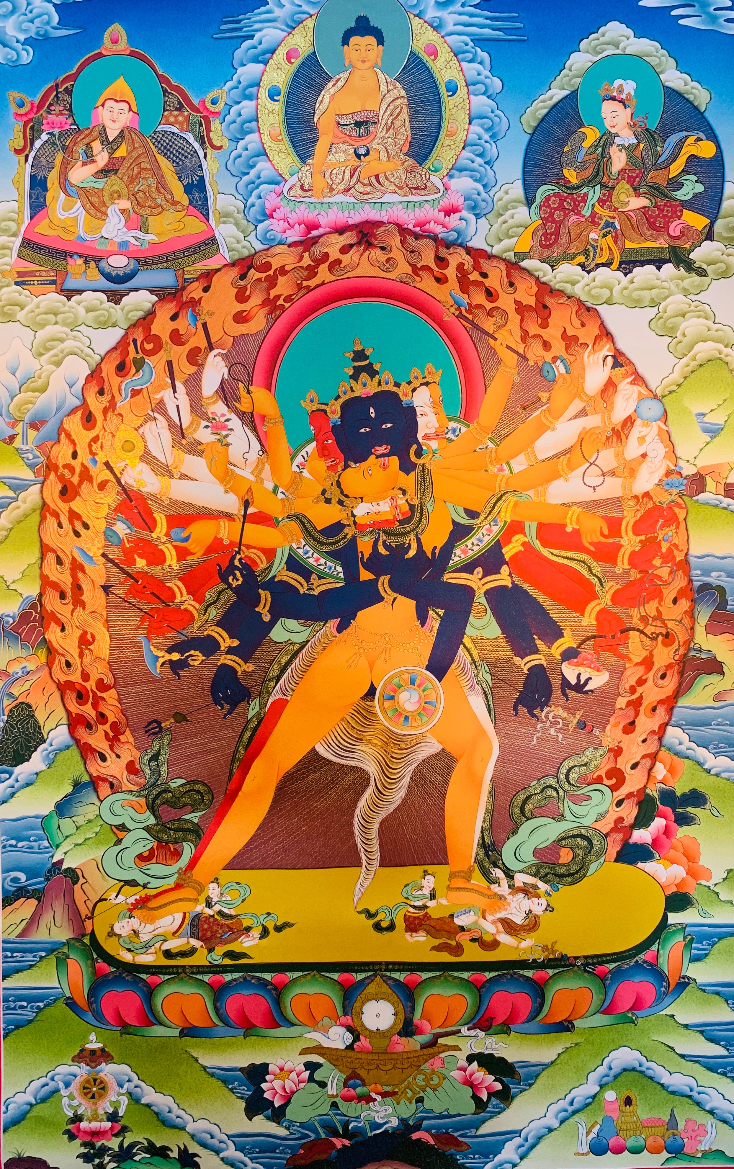 Wrathful Deity Kalachakra Thangka Painting 70*50 - The Thangka
