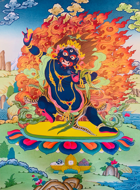 Wrathful Deity Vajrapani Thangka Painting 50*40 - The Thangka