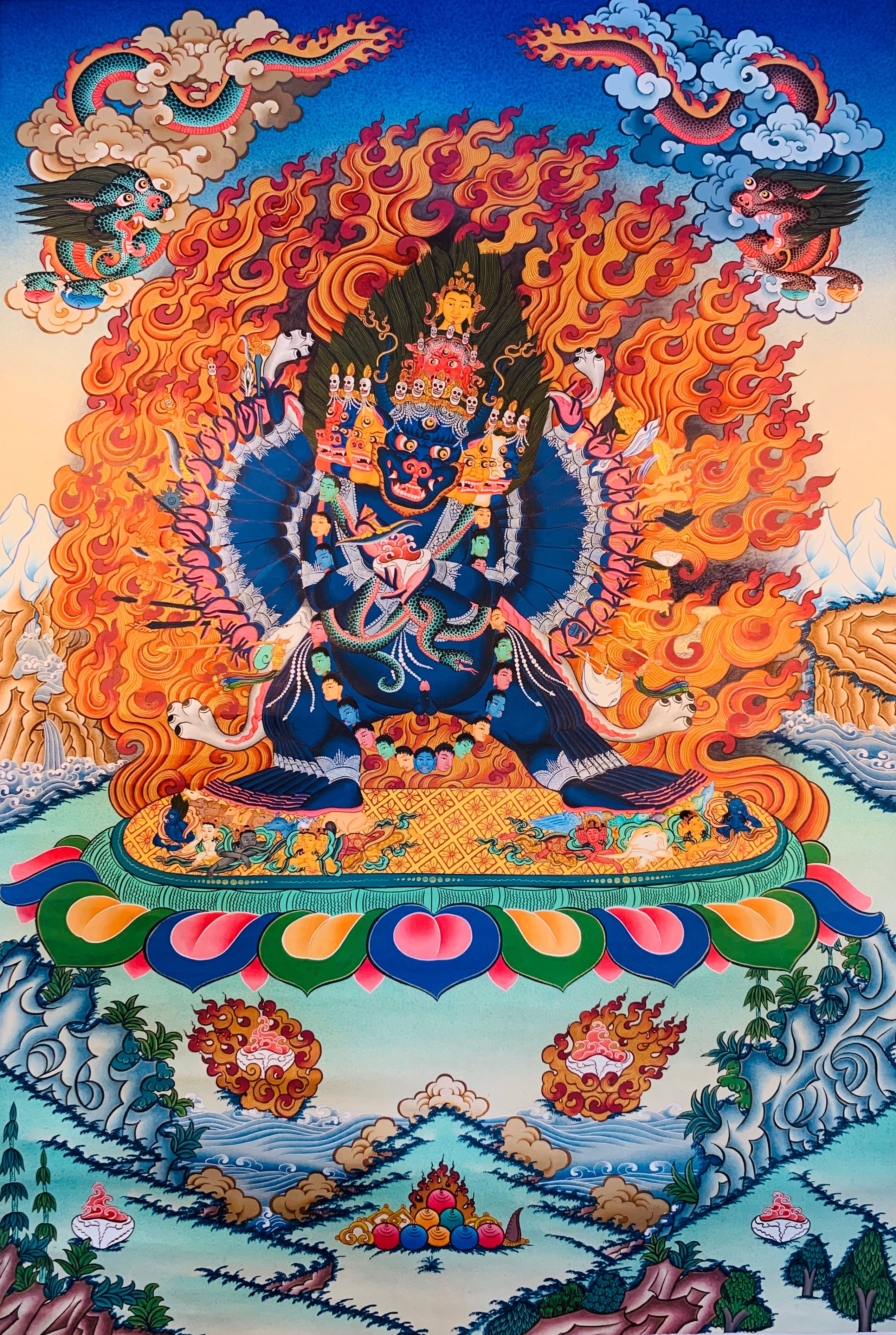 Wrathful Deity Yamantaka Thangka Painting 80*53 - The Thangka