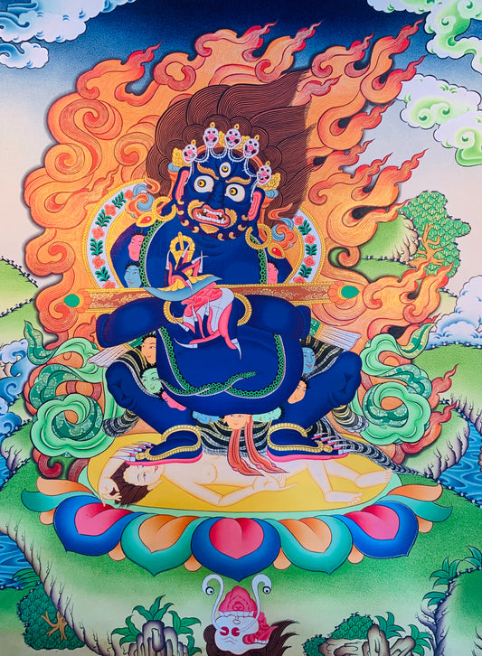 Wrathful Deity 2 Arms Mahakala Thangka Painting 60*45 - The Thangka