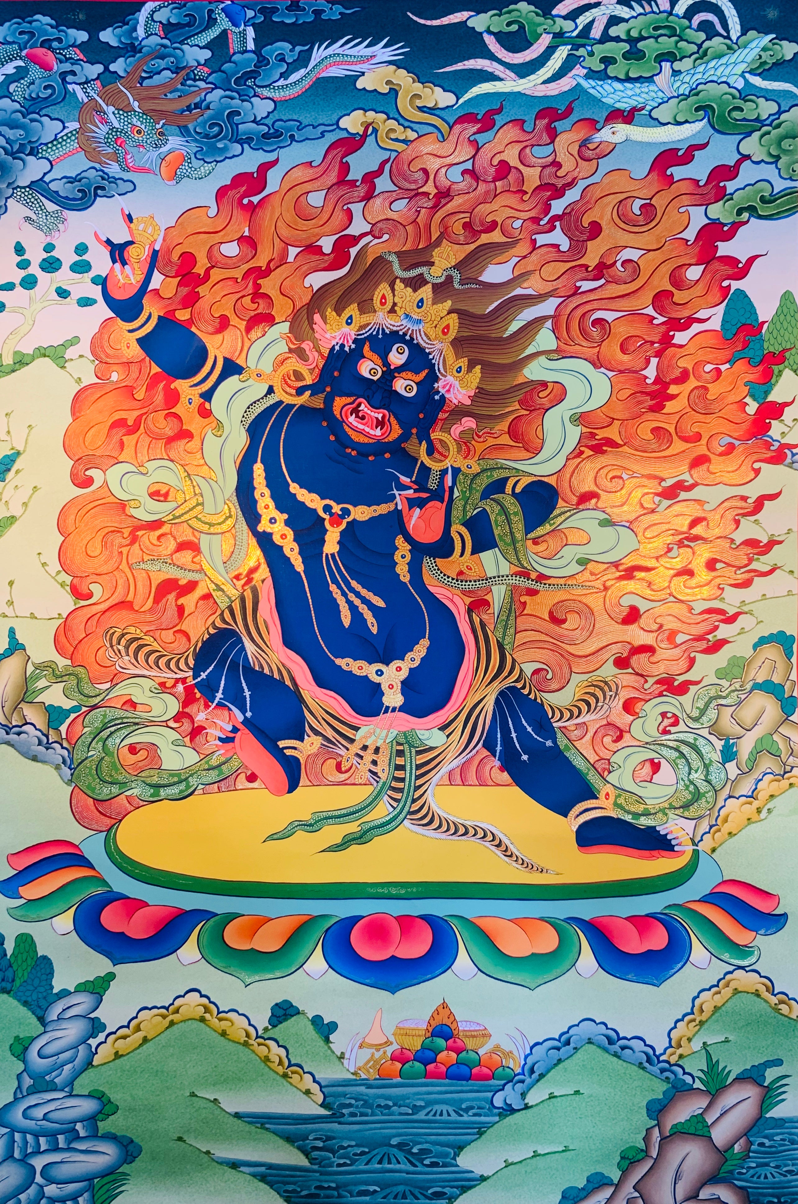 Wrathful Deity Vajrapani Thangka Painting 70*50 - The Thangka