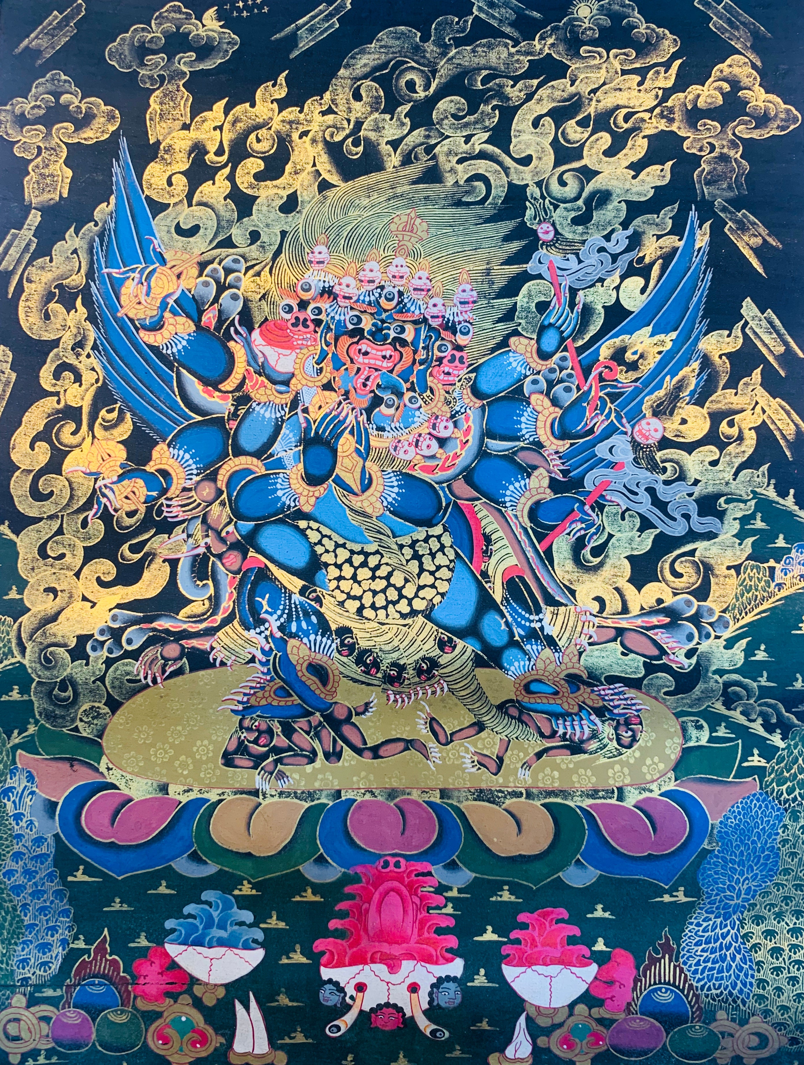 Wrathful Deity Vajrakilaya Thangka Painting 40*30 - The Thangka