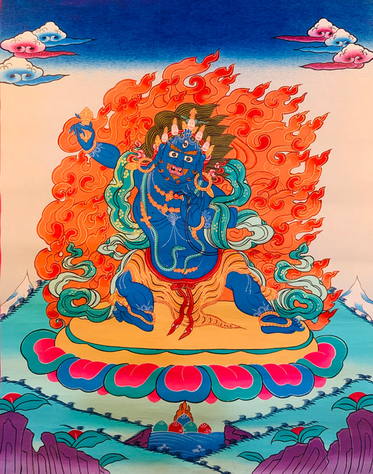 Wrathful Deity Vajrapani Thangka Painting 50*40 - The Thangka
