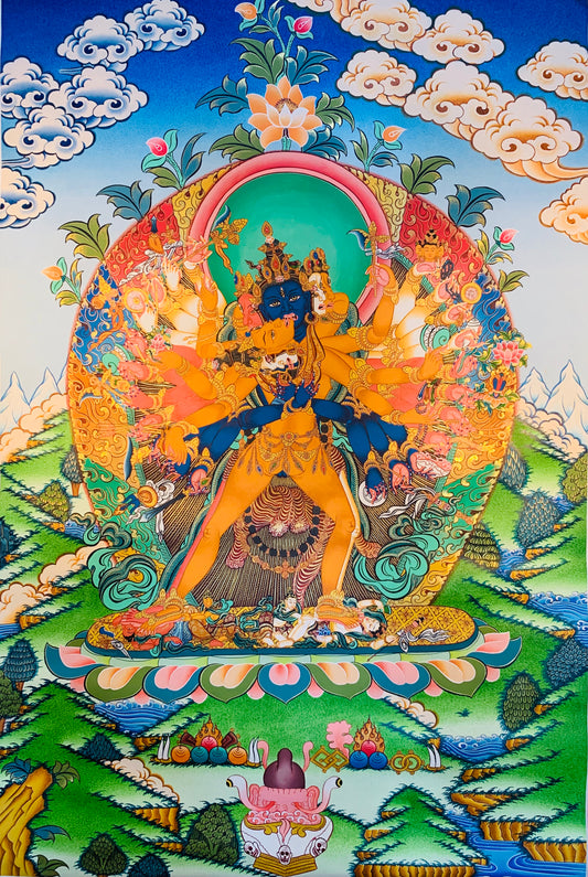 Wrathful Deity Kalachakra Thangka Painting 75*50 - The Thangka