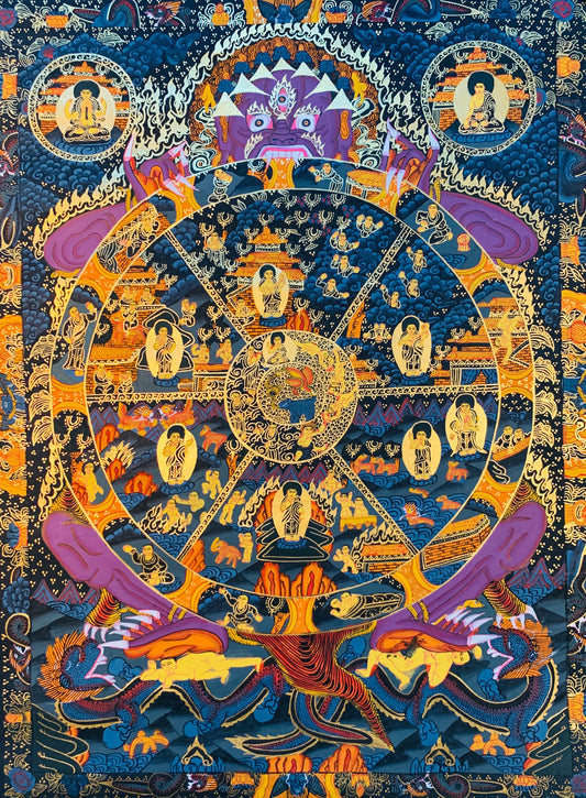 The Wheel of Life Thangka Painting 52*40 - The Thangka