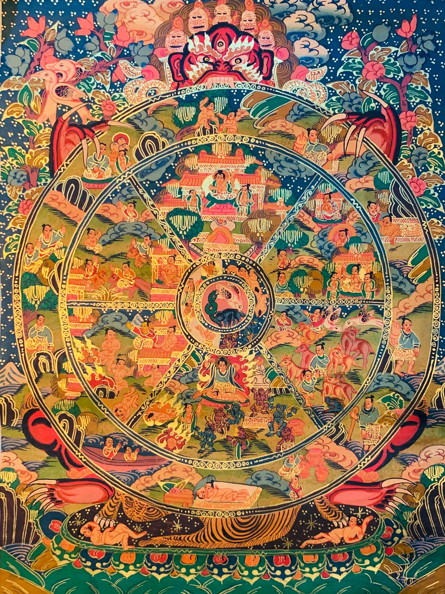 The Wheel of Life Thangka Painting 35*26 - The Thangka