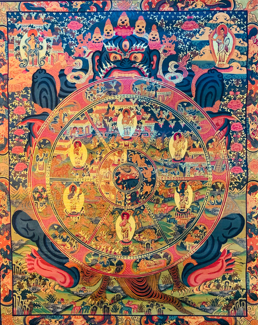 The Wheel of Life Thangka Painting 47*39 - The Thangka