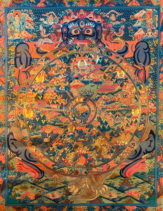 The Wheel of Life Thangka Painting 58*46 - The Thangka
