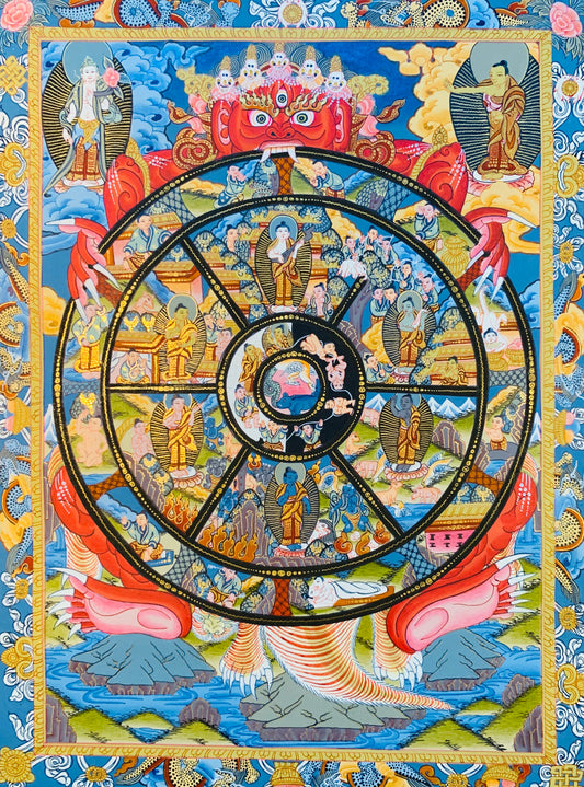 The Wheel of Life Thangka Painting 35*26 - The Thangka