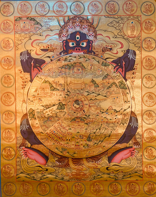 The Wheel of Life Thangka Painting 64*51 - The Thangka
