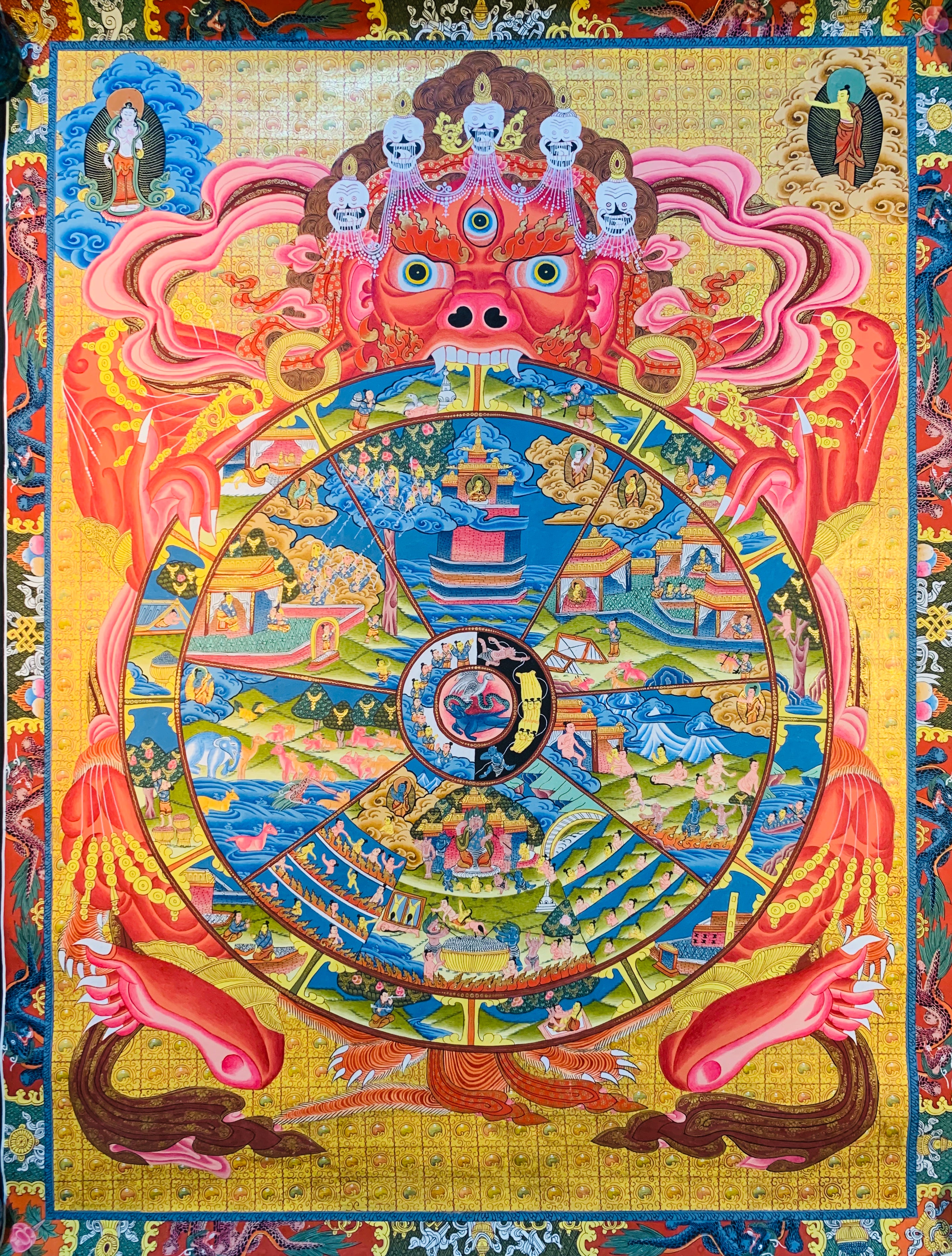The Wheel of Life Thangka Painting 80*60 - The Thangka