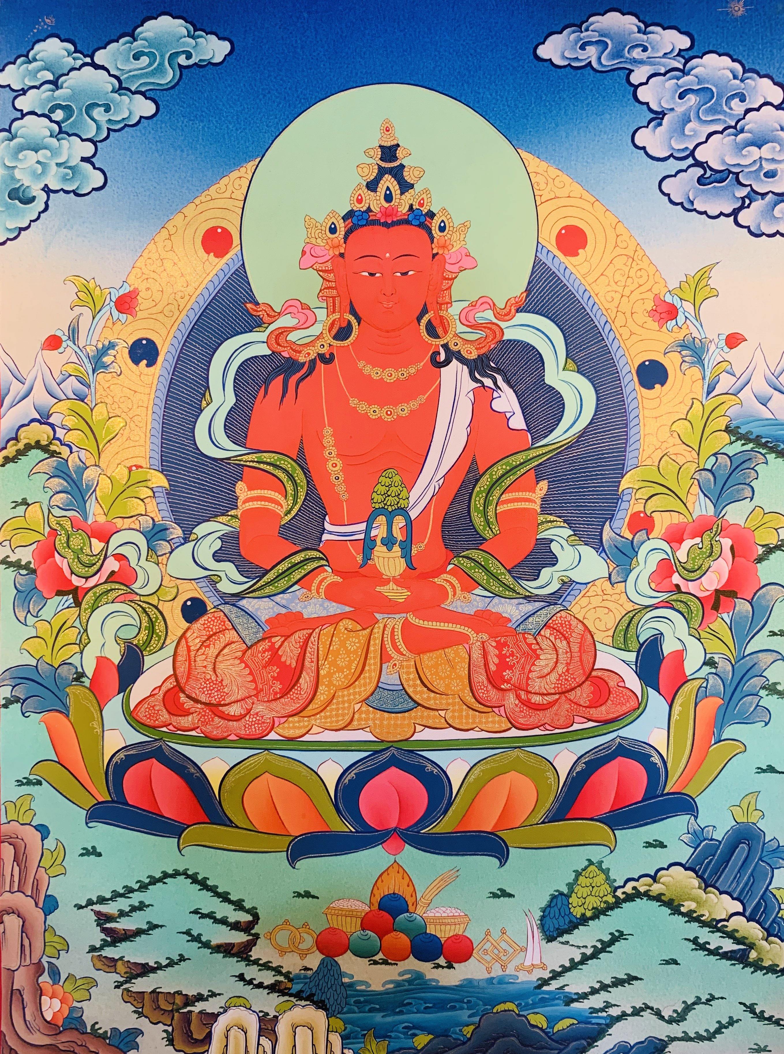 Amitayus Buddha Thangka Painting 50*40 - The Thangka