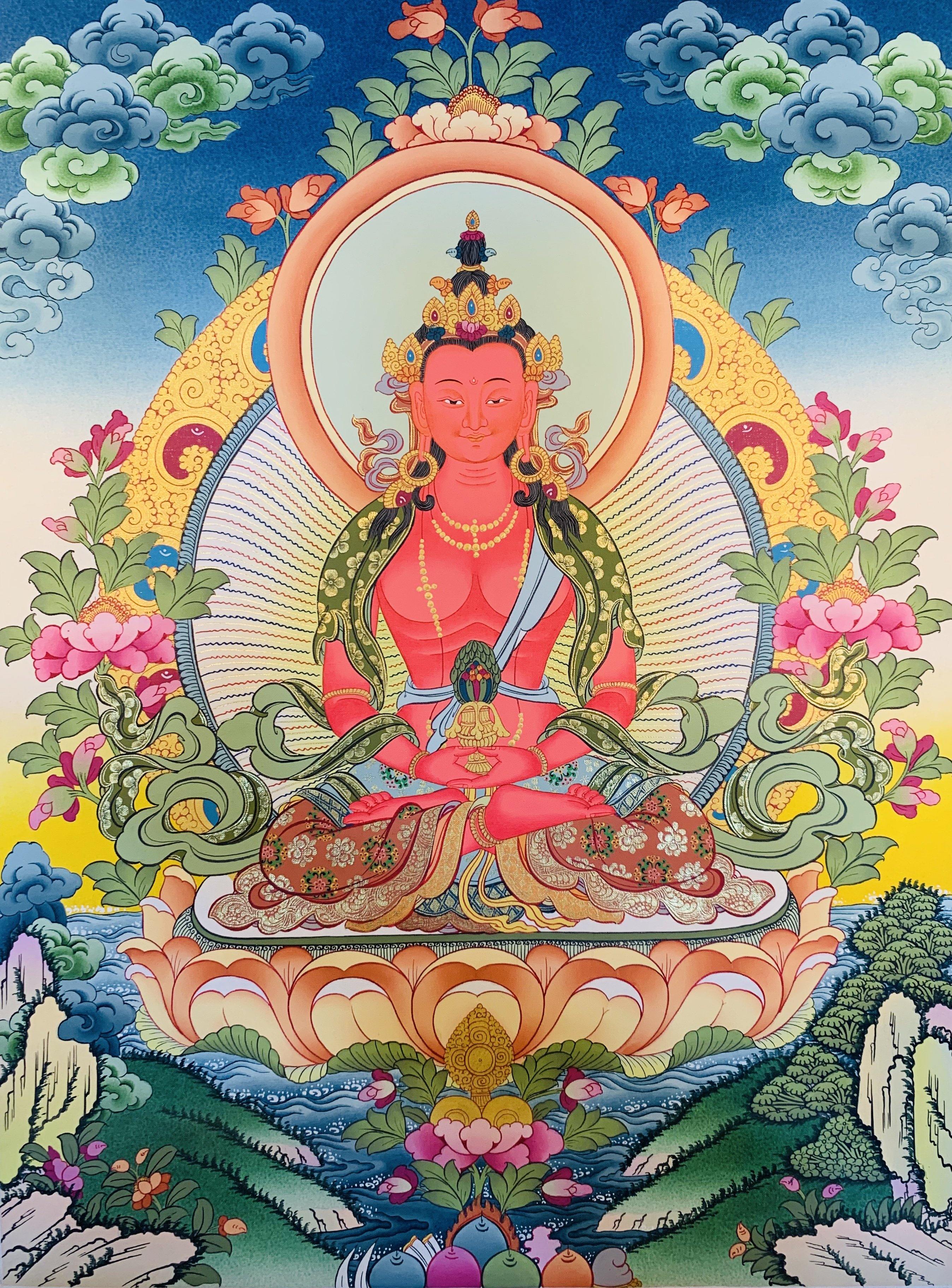 Amitayus Buddha Thangka Painting 50*40 - The Thangka